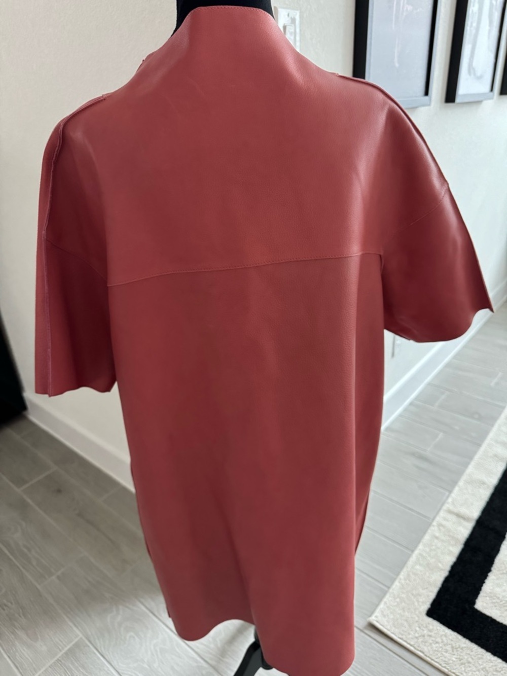 MARNI 100% Calf Leather Raspberry Pink Open Front Short Sleeve Jacket Size 42 - Picture 6 of 11